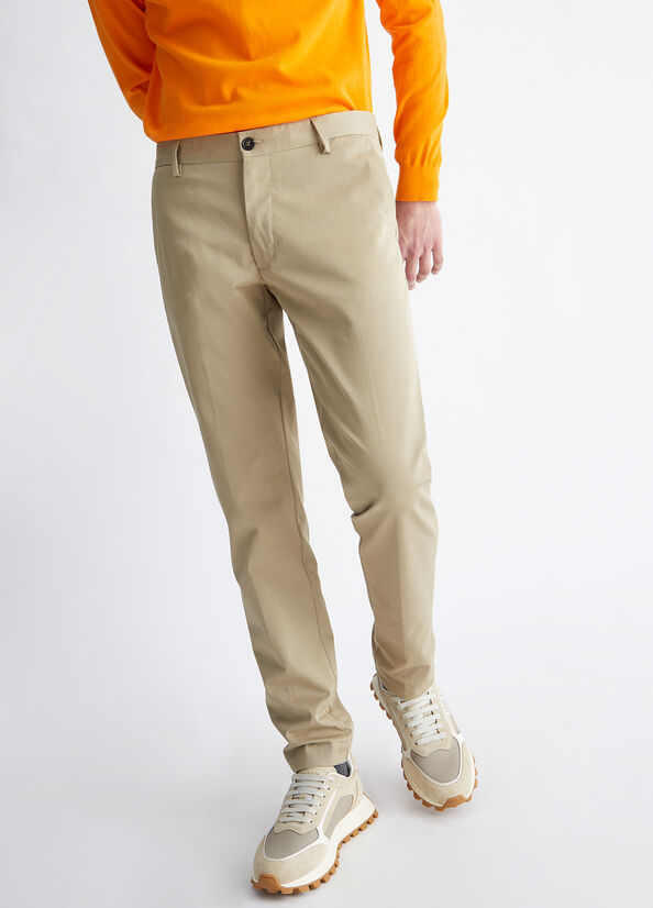 Beige Men\'s Liu Jo Slim Fit Pants | OGH-506728