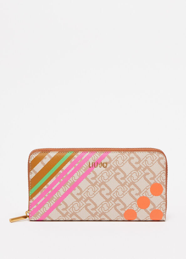 Beige Women\'s Liu Jo Eco-Friendly With Print Wallets | HVG-843759