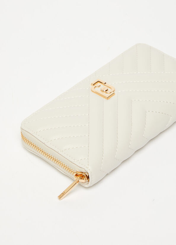 Beige Women's Liu Jo Large Eco-Friendly Quilted Wallets | ZIB-069481