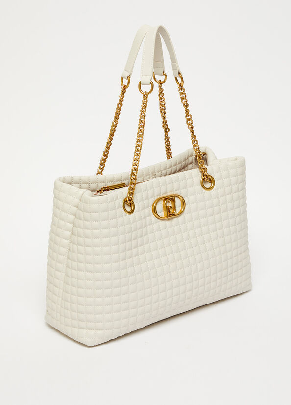 Beige Women's Liu Jo Matelassé Handbag | AQV-059864