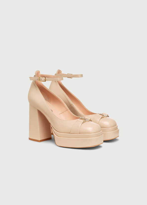 Beige Women's Liu Jo Pumps With Wide High Heels | ANV-236819