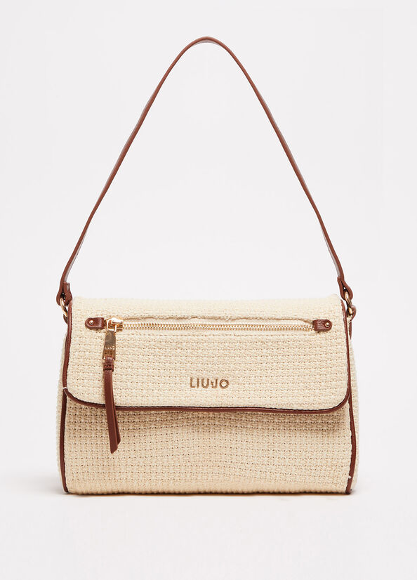 Beige Women's Liu Jo Raffia Handbag | FJL-423605