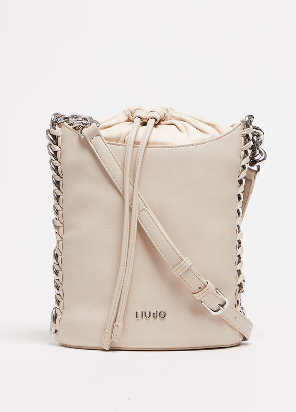 Beige Women's Liu Jo With Logo Handbag | TUK-743105