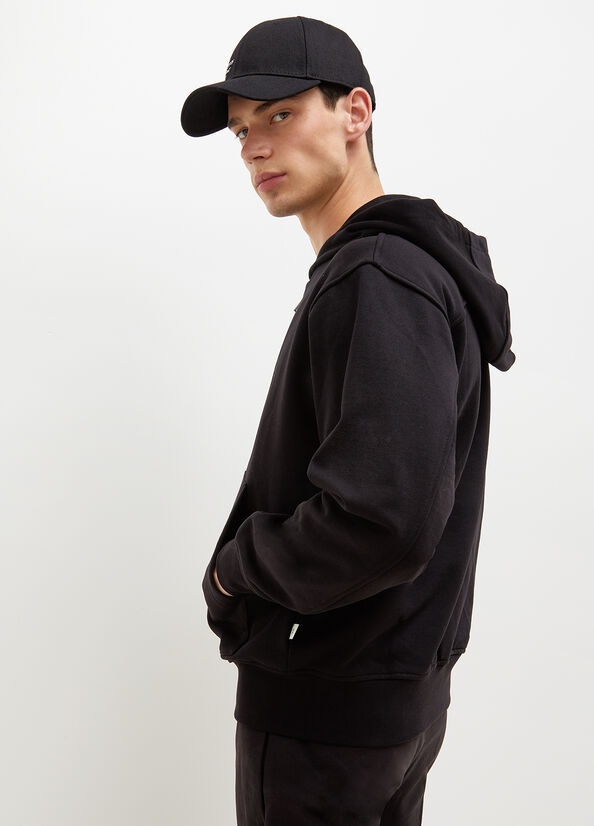 Black Men's Liu Jo Hooded With Zip Sweaters | TIP-034281