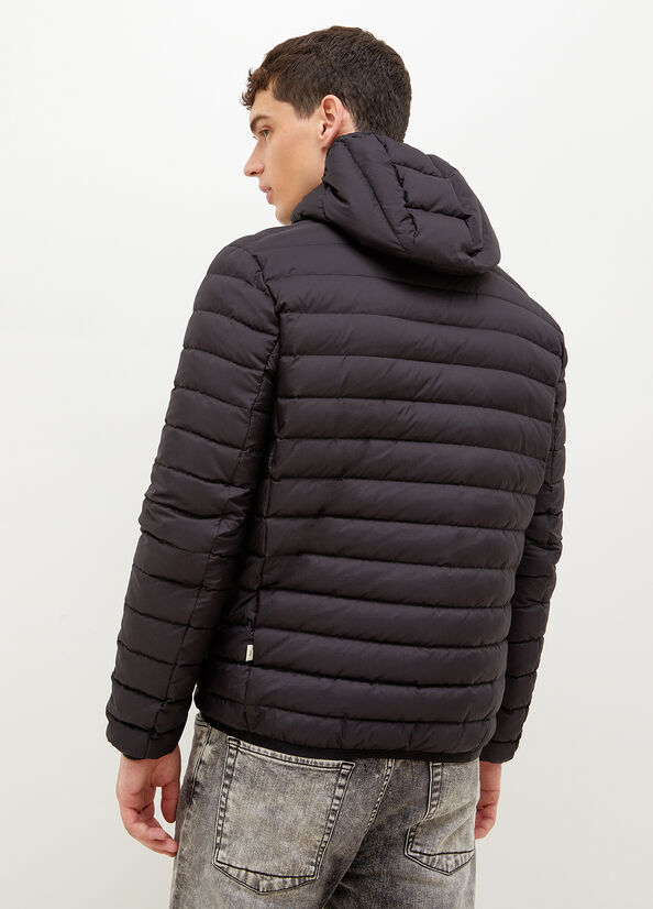 Black Men's Liu Jo Padded With Hood Jackets | ILP-716893