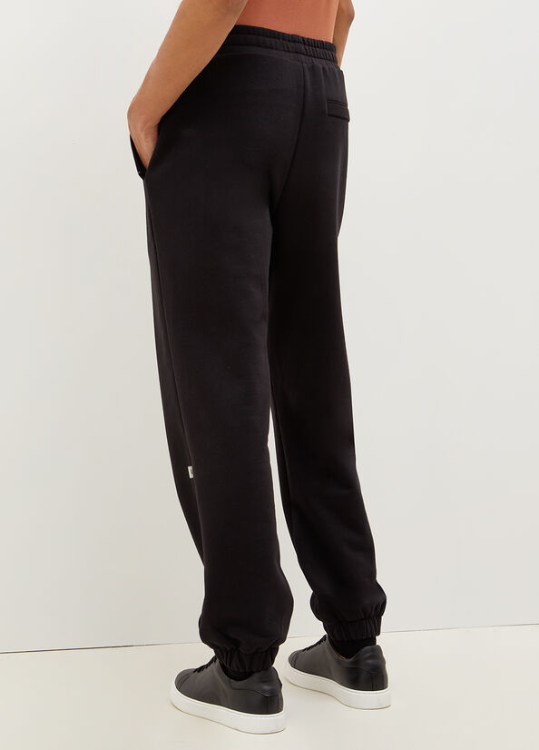 Black Men's Liu Jo Plush Joggers Pants | ACZ-827316