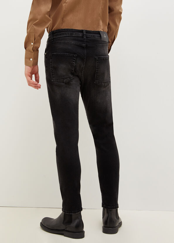 Black Men's Liu Jo Twisted Skinny Jeans | CYR-160532