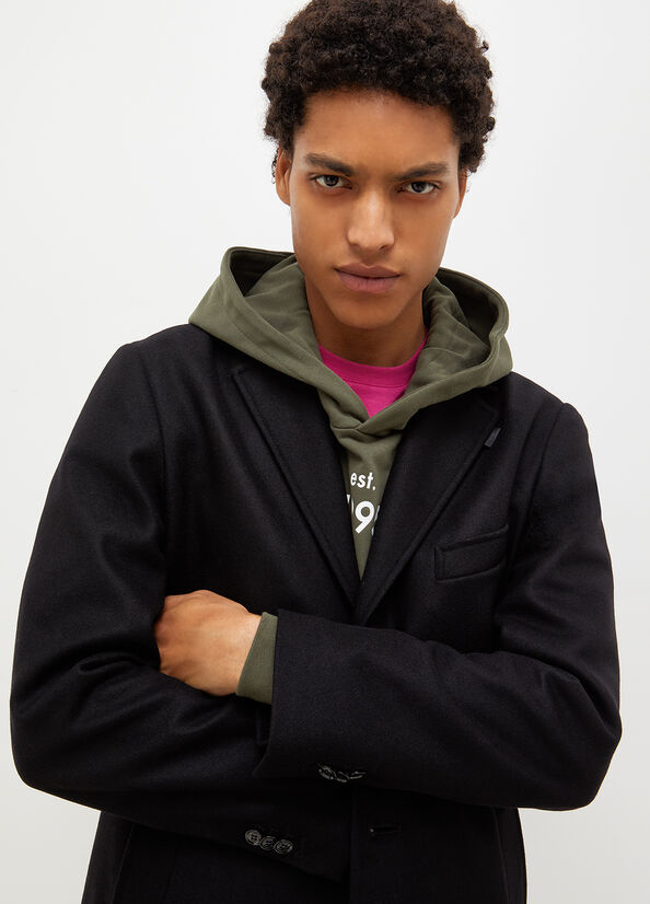 Black Men's Liu Jo Wool Jackets | OQN-276809