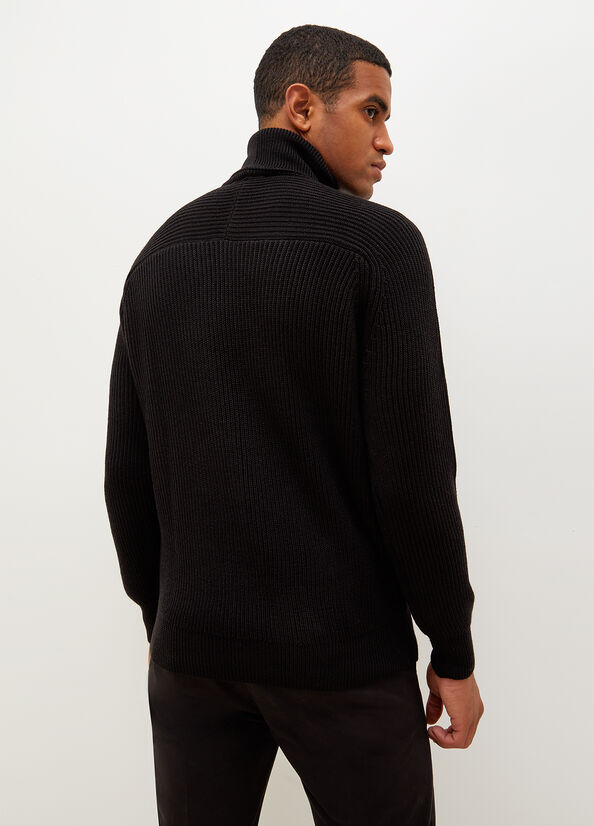 Black Men's Liu Jo Woollen Turtleneck Sweaters | CFB-291768