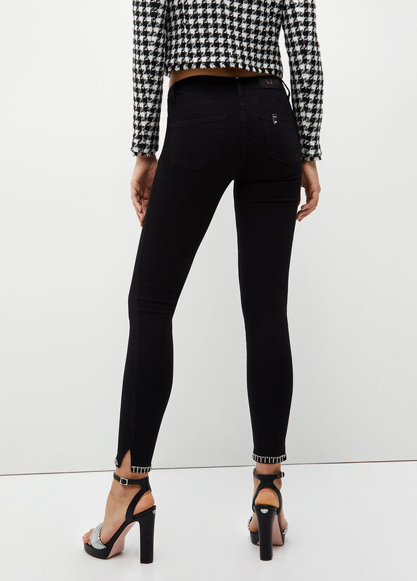 Black Women's Liu Jo Bottom Up Skinny Jeans | XSB-750124