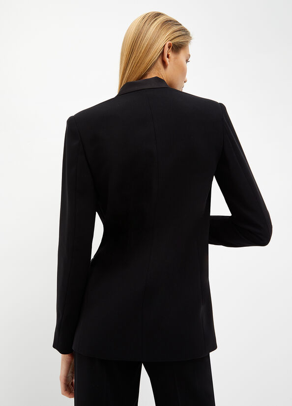 Black Women's Liu Jo Crepe Blazer Jackets | MGJ-307216