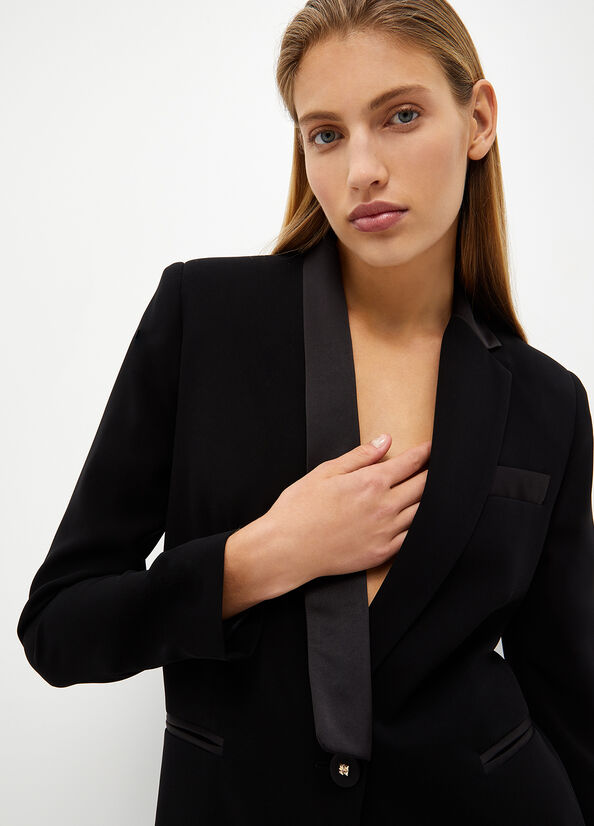 Black Women's Liu Jo Crepe Blazer Jackets | MGJ-307216