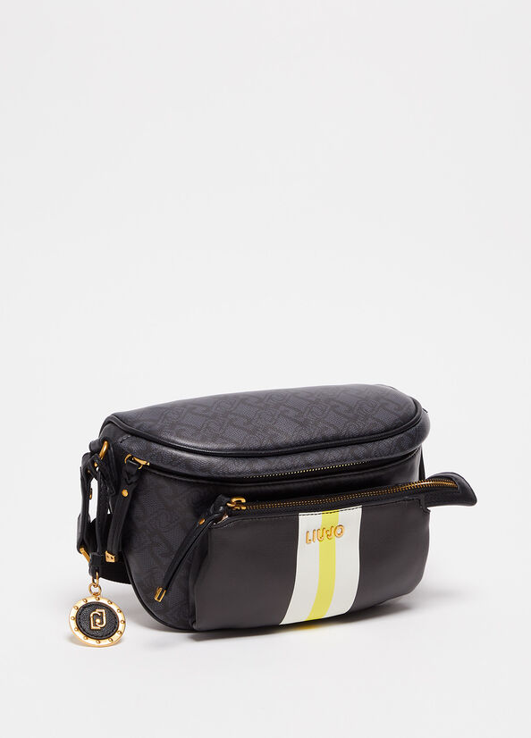 Black Women's Liu Jo Eco-FriendlyWith Logo And Charm Belt Bags | IFH-520467