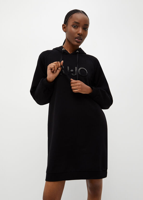 Black Women\'s Liu Jo Eco-Friendly Fleece Dress | WYG-289461