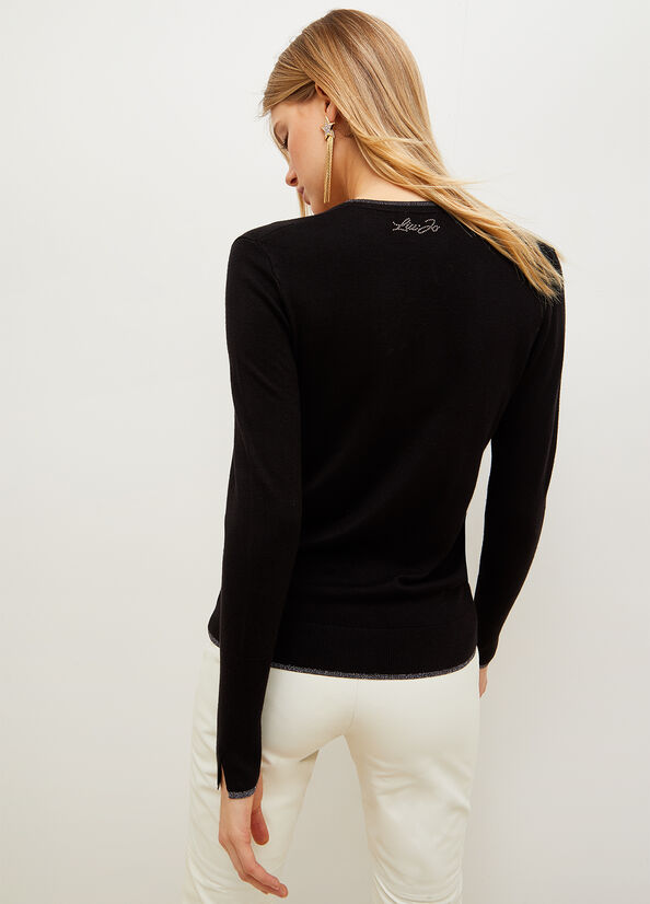 Black Women's Liu Jo Eco-Friendly Lurex® Sweaters | KST-037952