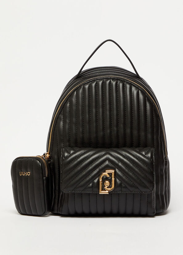 Black Women's Liu Jo Eco-Friendly Quilted Backpacks | JFK-814937