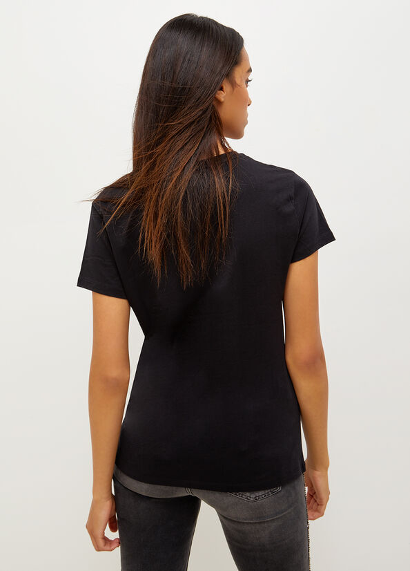 Black Women's Liu Jo Eco-Friendly T Shirts | SEQ-786235