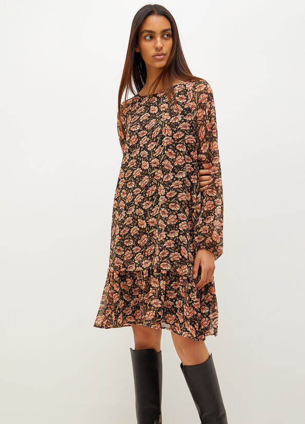 Black Women\'s Liu Jo Eco-Friendly With Floral Print Dress | MIY-896327