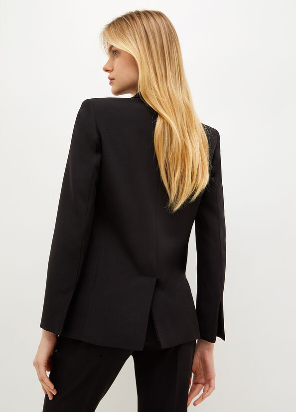 Black Women's Liu Jo High-Tech Stretch Fabric Blazer Jackets | TNG-817409