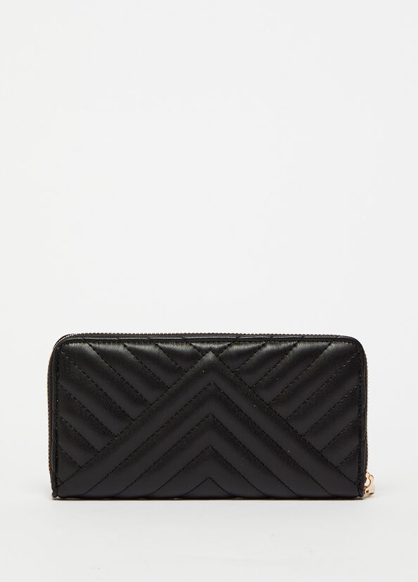 Black Women's Liu Jo Large Eco-Friendly Quilted Wallets | ISJ-152408