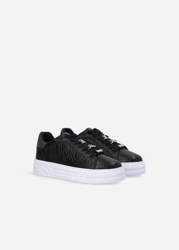 Black Women's Liu Jo Platform With Jewel Details Sneakers | JYS-293548