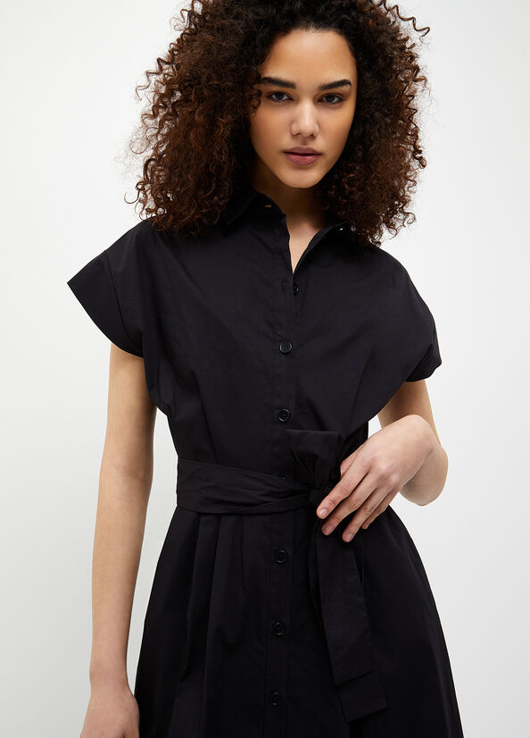 Black Women's Liu Jo Poplin Dress | IVQ-081264