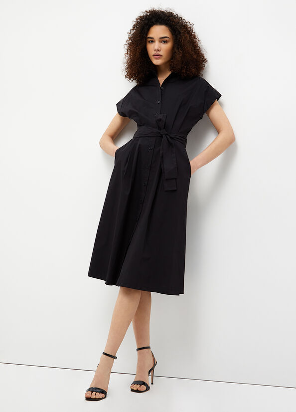 Black Women\'s Liu Jo Poplin Dress | IVQ-081264