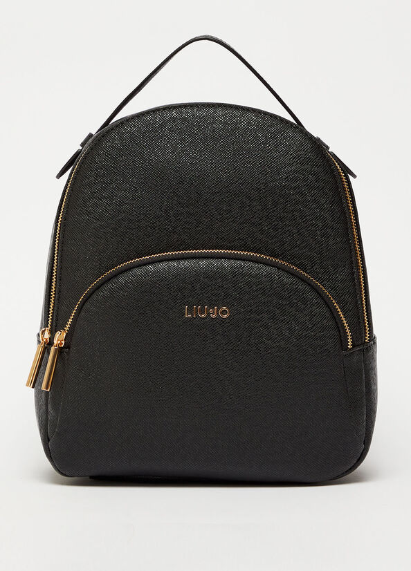 Black Women's Liu Jo Rucksack With Logo Backpacks | KUN-052137