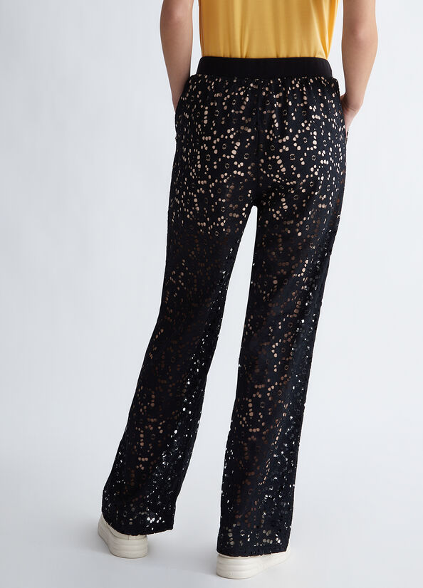 Black Women's Liu Jo San Gallo Lace Pants | FAN-569830