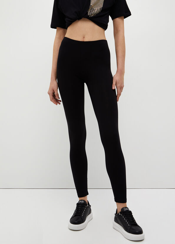 Black Women\'s Liu Jo Stretch Jersey Leggings Pants | SYL-620378