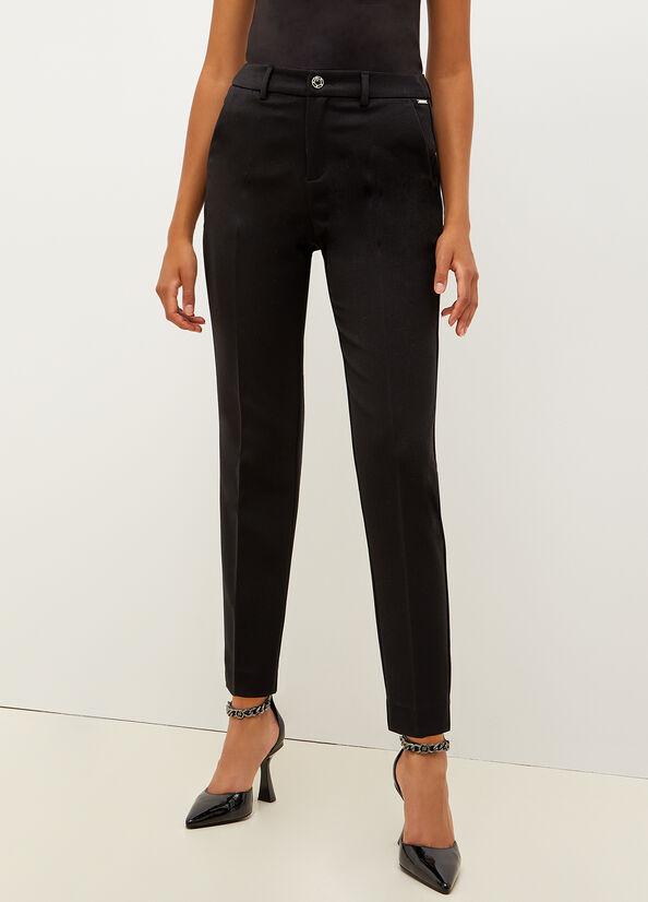 Black Women\'s Liu Jo Twill Chinos Pants | FYR-789546