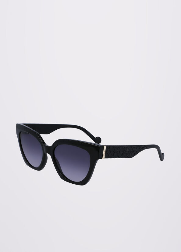 Black Women's Liu Jo With 3d Pattern Sunglasses | RQZ-271869