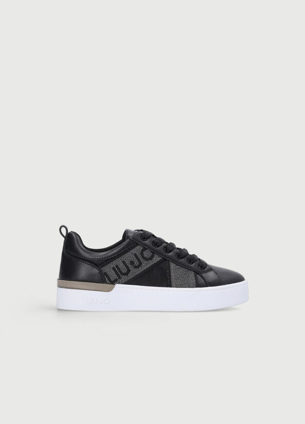 Black Women's Liu Jo With Jacquard Detail Sneakers | FLP-765408