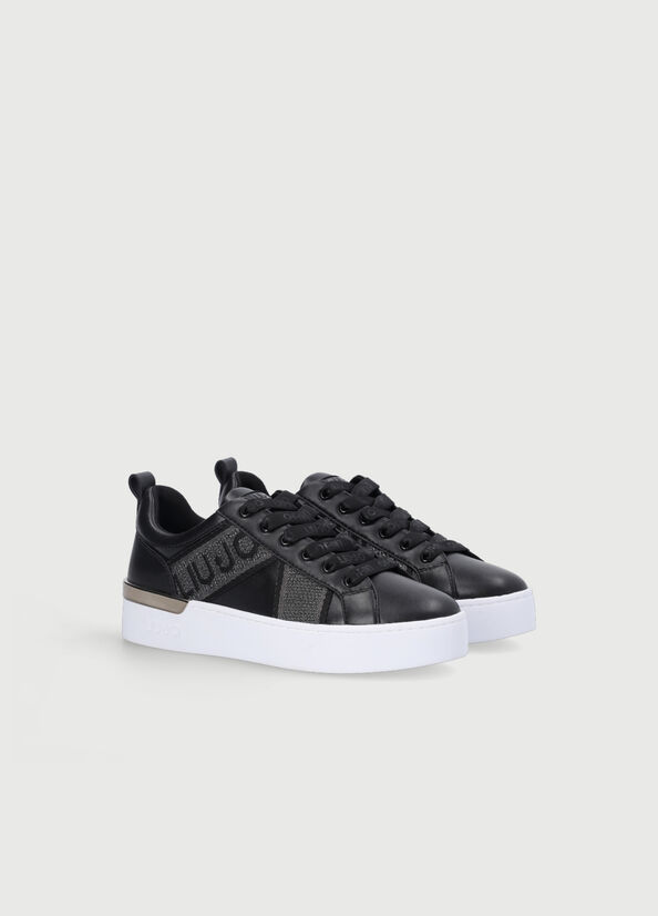 Black Women's Liu Jo With Jacquard Detail Sneakers | FLP-765408