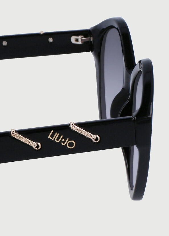 Black Women's Liu Jo With Jewel Chains Sunglasses | GCX-159360