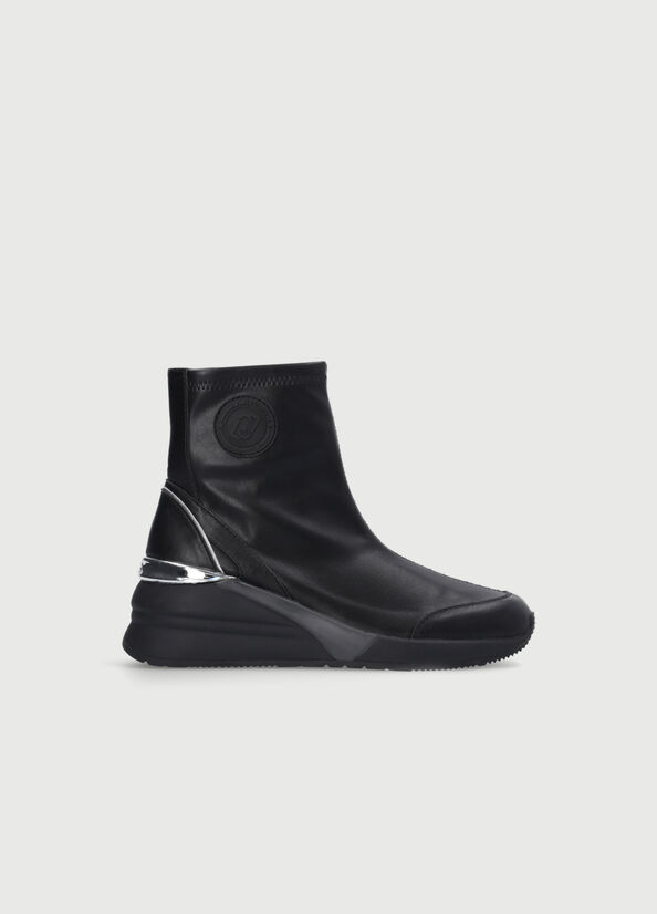 Black Women's Liu Jo With Logo Ankle Boots | GZR-812673