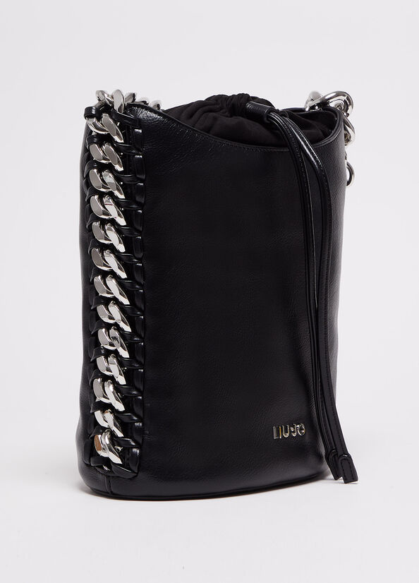 Black Women's Liu Jo With Logo Handbag | KAC-398514