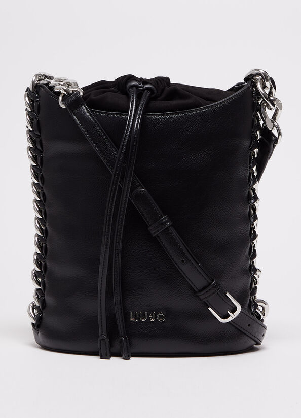 Black Women\'s Liu Jo With Logo Handbag | KAC-398514