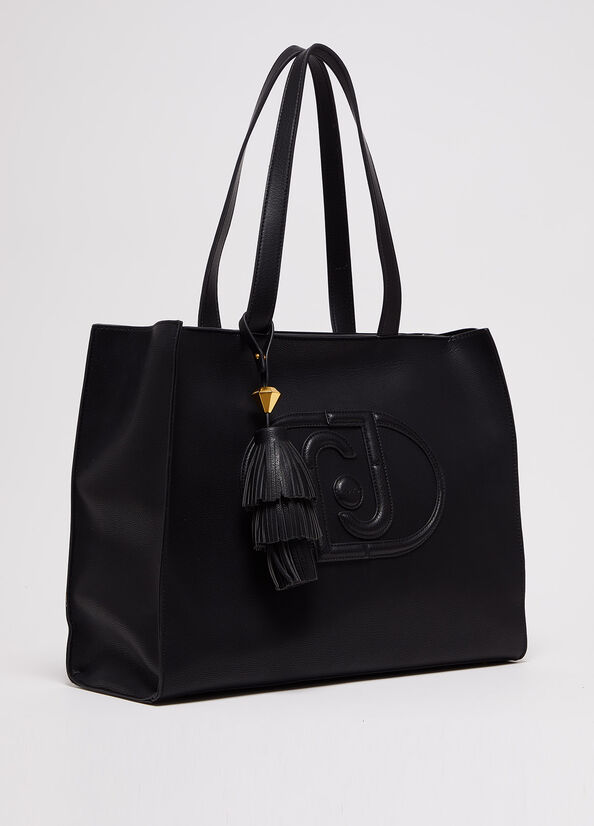 Black Women's Liu Jo With Logo Shoulder Bags | ATV-518234