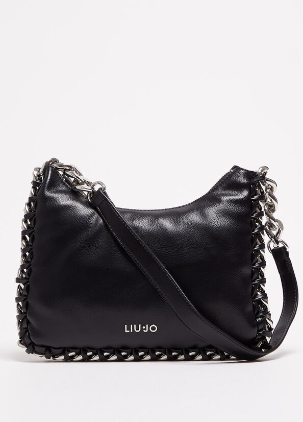 Black Women's Liu Jo With Logo Shoulder Bags | QRX-085742