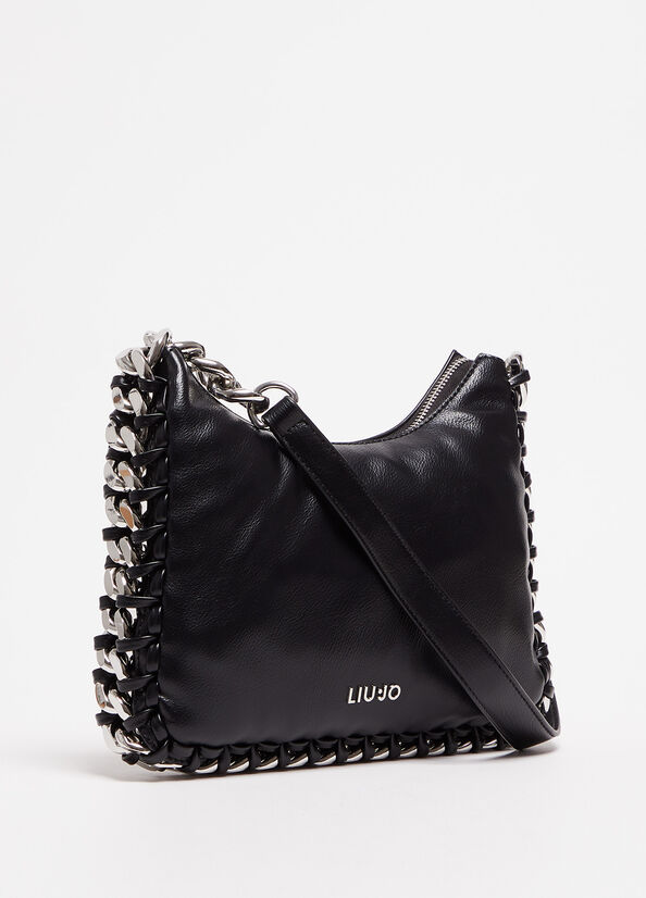 Black Women's Liu Jo With Logo Shoulder Bags | QRX-085742