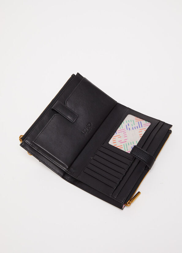 Black Women's Liu Jo With Logo Wallets | VFM-047691