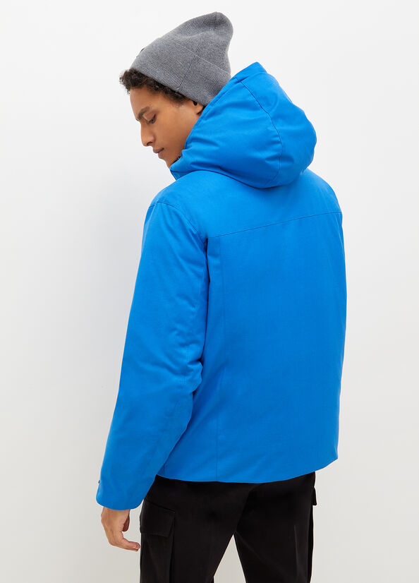 Blue Men's Liu Jo Padded With Hood Jackets | CQZ-140537