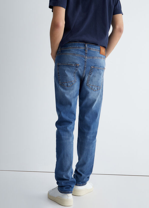 Blue Men's Liu Jo Regular Slim-Fit Jeans | ZKW-172954