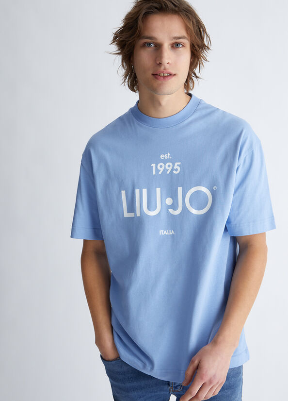 Blue Men\'s Liu Jo With Logo T Shirts | HDK-379201