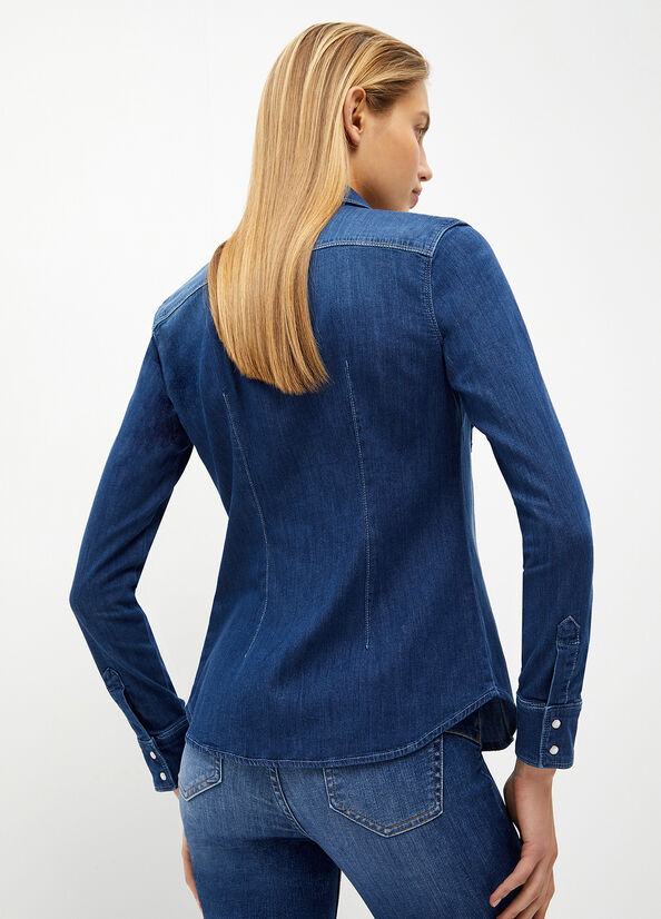 Blue Women's Liu Jo Denim Shirts | CFU-912875