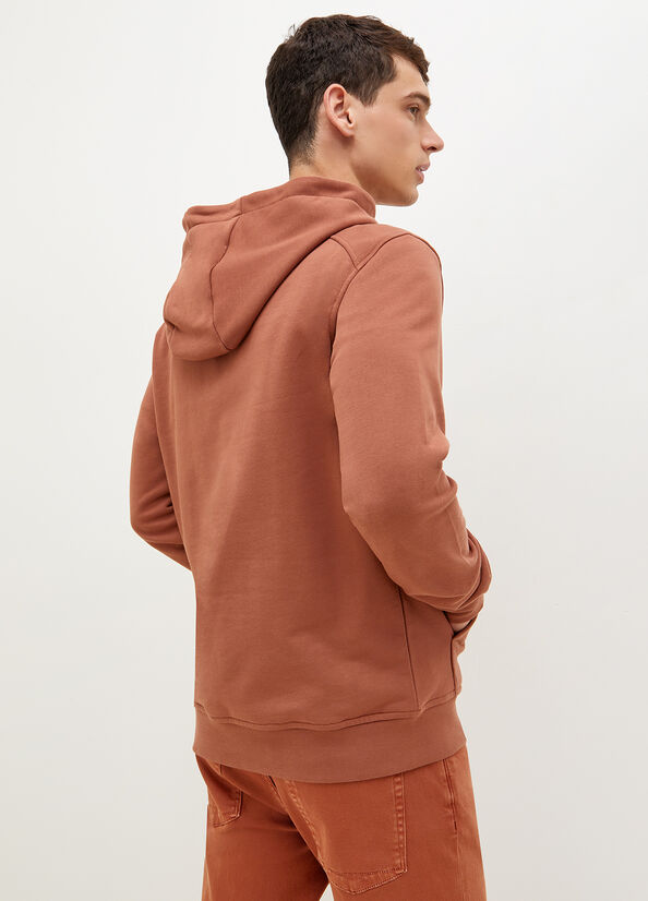 Brown Men's Liu Jo 1995 Logo Hoodie Sweaters | PBG-829015