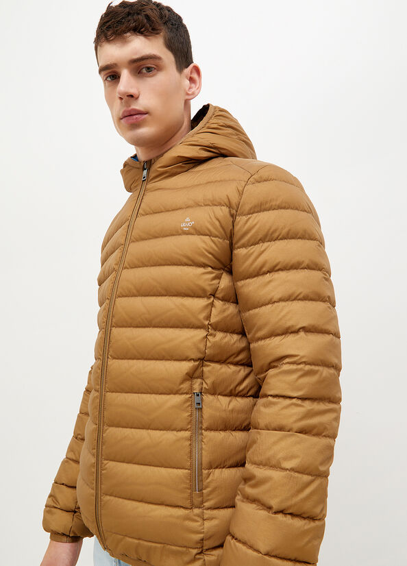 Brown Men's Liu Jo Padded With Hood Jackets | EJP-304176