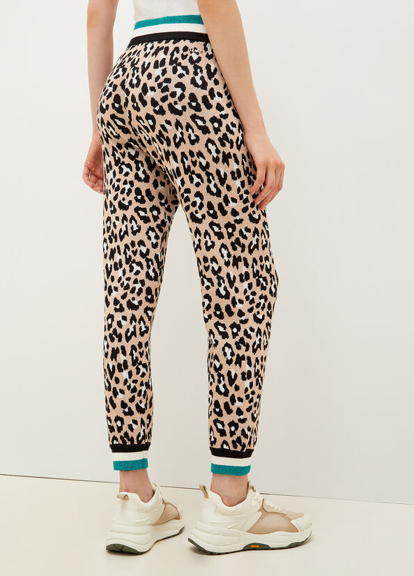 Brown Women's Liu Jo Animal-Print Jogging Pants | CWU-301827