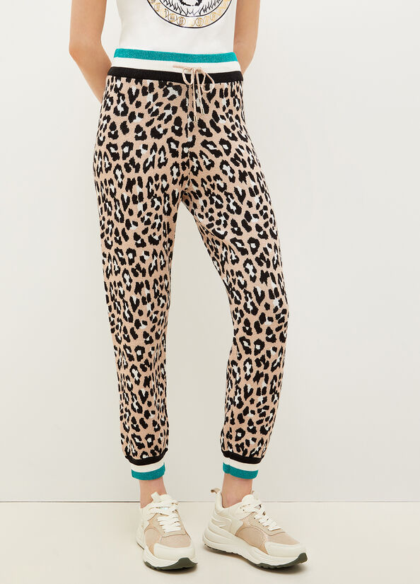 Brown Women\'s Liu Jo Animal-Print Jogging Pants | CWU-301827